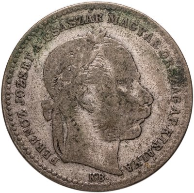 купить Австро-Венгрия 20 крейцеров (krajczar) 1869 для Венгрии, знак монетного двора "KB" - Кремница