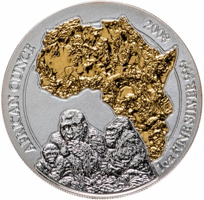 купить Руанда 50 франков (francs) 2008 "Животные Африки - горилла (обезьяна)"
