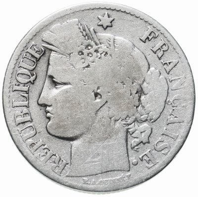 купить Франция 2 франка (francs) 1871 LIBERTE·EGALITE·FRATERNITE Знак монетного двора: "K" - Бордо