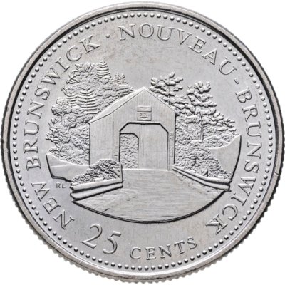 купить Канада 25 центов (cents) 1992 125 лет Конфедерации Канада - Новый Бронсвик