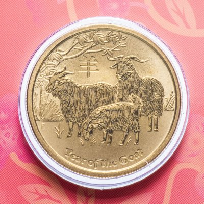 купить Австралия 1 доллар (dollar) 2015 "Восточный календарь - Год Козы" (в конверте, с маркой)
