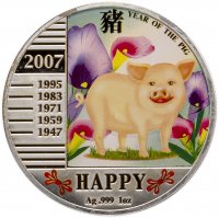 купить Ниуэ 1 доллар 2007 "Год свиньи На счастье"