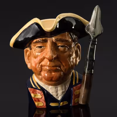 купить Кувшин-тоби "Гвардеец" по модели Макса Хенка из серии "Character Jugs From Williamsburg", фаянс, роспись, Royal Doulton, Великобритания, 1963-1983 гг.