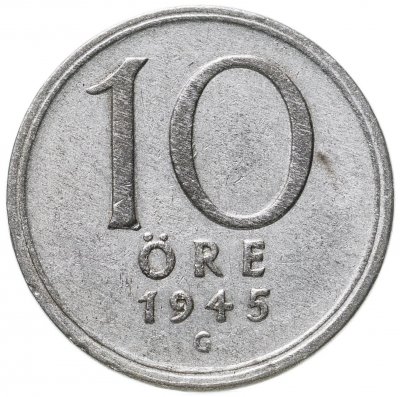 купить Швеция 10 эре (ore) 1945 Знак монетного двора: "G" - Альф Грабе