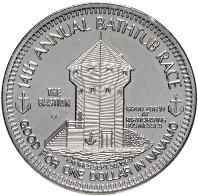 купить Канадский торговый доллар 1980 "Чемпионат мира по гонкам в ваннах"