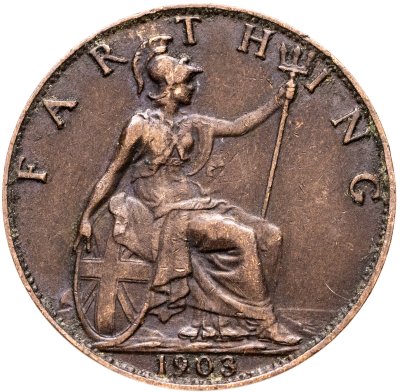 купить Великобритания 1 фартинг (farthing) 1903