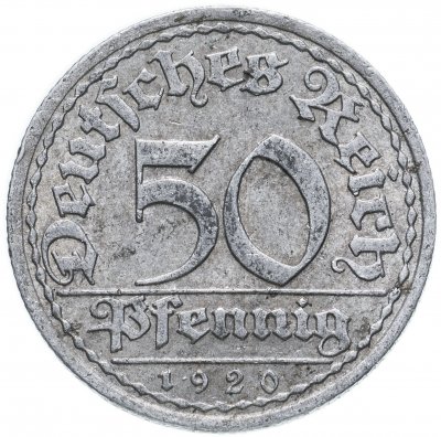 купить Германия 50 пфеннигов (pfennig) 1919-1920, случайная дата, случайный монетный двор