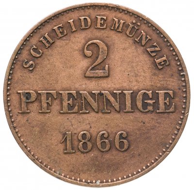 купить Германия, Герцогство Саксен-Мейнинген 2 пфеннига 1866