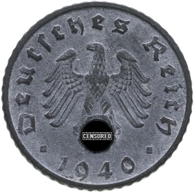 купить Германия, Третий рейх 5 рейхспфеннигов (reichspfennig) 1940, знак монетного двора: "G" - Карлсруэ