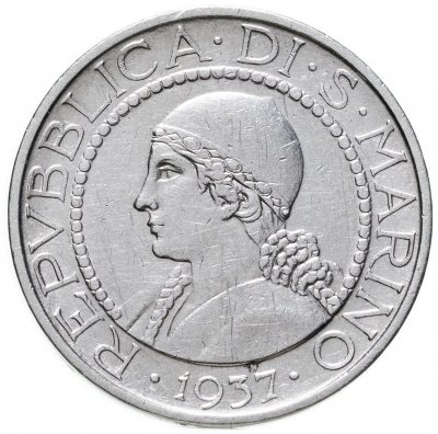 купить Сан-Марино 5 лир (lire) 1937