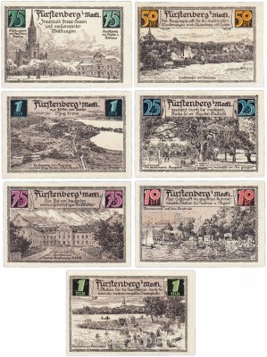 купить Германия (Бранденбург: Фюрстенберг) набор из 7 нотгельдов 1921