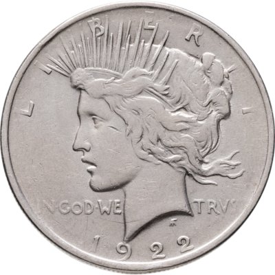 купить США 1 доллар (dollar) 1922 Peace Dollar (мирный доллар) без обозначения монетного двора