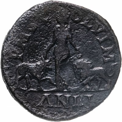 купить Римская Империя, Гордиан III, 238-244 гг, сестерций (реверс: Кибелла стоит прямо, у ног бык и лев)