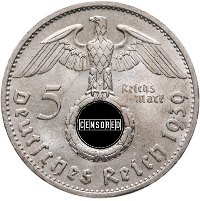 купить Германия, Третий рейх 5 рейхсмарок (reichsmark) 1939, орёл со свастикой