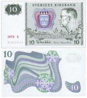 Купить Швеция 10 крон 1979 (Pick 52d)