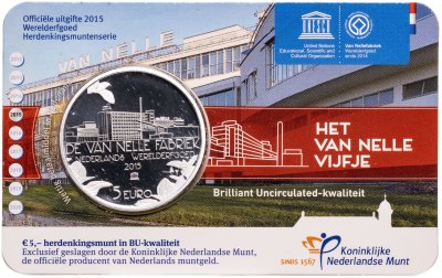 купить Нидерланды 5 евро 2015 "Завод Неллефабрик" BU в блистере