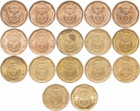 купить ЮАР набор из 17 монет 10 центов (cent) 2001-2017