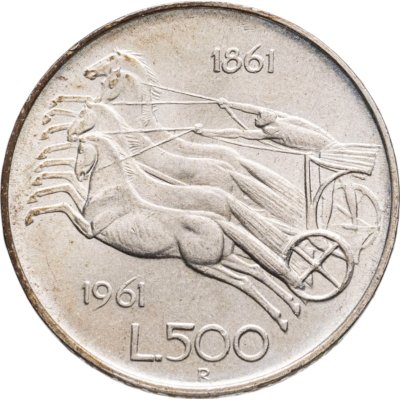 купить Италия 500 лир (lire) 1961 100 лет со дня объединения Италии