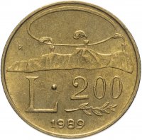 Купить Сан-Марино 200 лир (lire) 1989 "Шестнадцать веков истории"