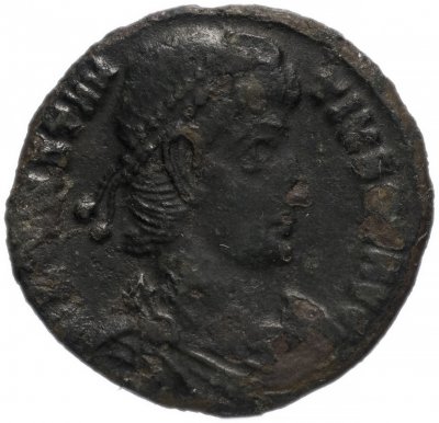 купить Римская Империя Констанций II 324–361 гг фоллис ? (реверс: воин поражает копьем всадника)