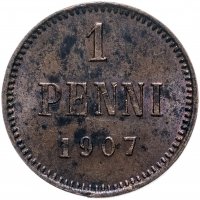 Купить 1 пенни (penni) 1907, монета для Финляндии