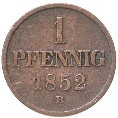 купить Германия, Брауншвейг 1 пфенниг 1852