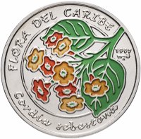 Купить Куба 1 песо (peso) 1997 Карибская флора - Кордия Себестена