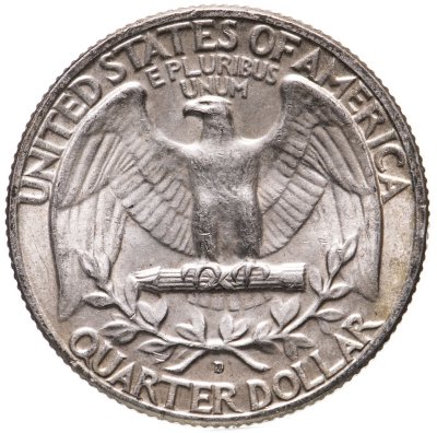 купить США 1/4 доллара (25 центов, квотер, quarter dollar) 1964 без знака монетного двора