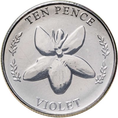 купить Джерси 10 пенсов (pence) 2022 "Полевые цветы - Фиалка" в коинкарте