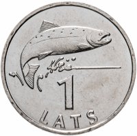 Купить Латвия 1 лат 2007 год Лосось