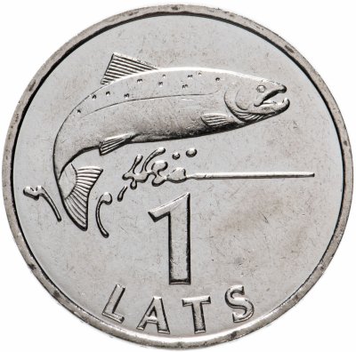 купить Латвия 1 лат 2007 год Лосось