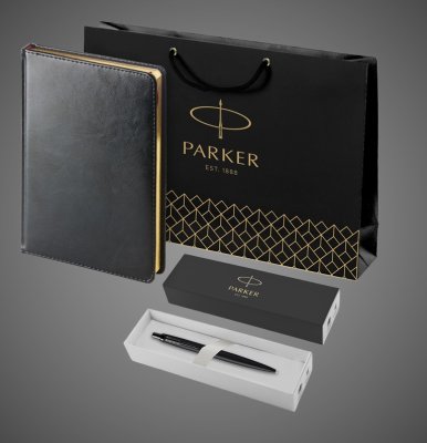 купить Подарочный набор: Шариковая ручка Parker Jotter XL SE20 Monochrome в подарочной упаковке, цвет: Black, стержень: Mblue и Ежедневник черный недатирова, Металлы: металл, нержавеющая сталь, 2026 г.