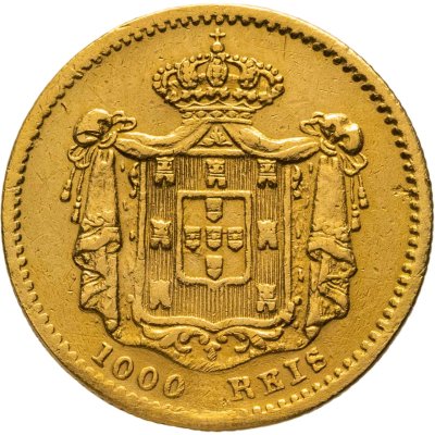 купить Португалия 1000 реалов (рейс, reis) 1855, с портретом короля Педру V