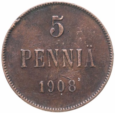 купить 5 пенни (pennia) 1908 Финляндия
