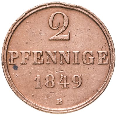 купить Германия, Ганновер 2 пфеннига 1849