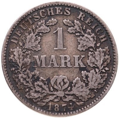 купить Германия 1 марка 1874, знак монетного двора: "D" - Мюнхен