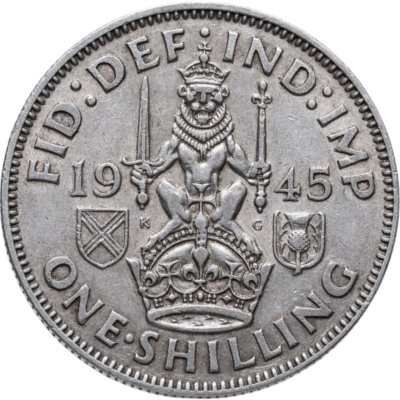 купить Великобритания 1 шиллинг (shilling) 1945 Шотландский шиллинг - лев, сидящий на короне