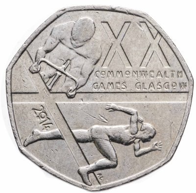 купить Великобритания 50 пенсов (pence) 2014 "Игры Содружества 2014. Глазго"