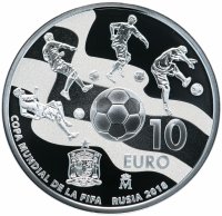 Купить Испания 10 евро 2017 Чемпионат мира по футболу в России 2018