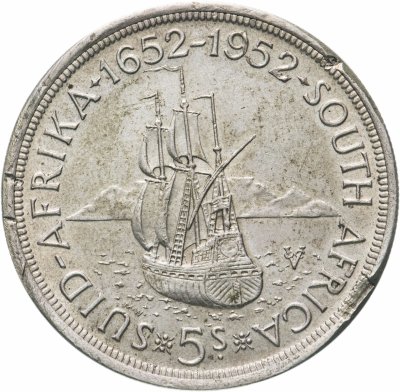купить ЮАР 5 шиллингов (shillings) 1952 300 лет основанию Кейптауна