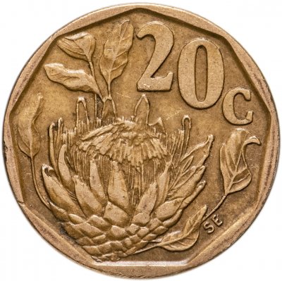купить ЮАР 20 центов (cents) 1990-1995, случайная дата