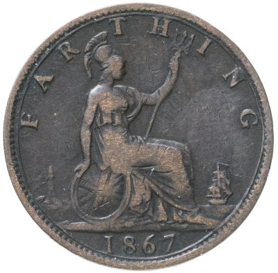 купить Великобритания 1 фартинг (farthing) 1867