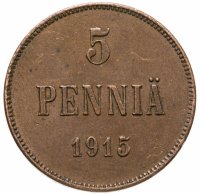купить 5 пенни (pennia) 1915 монета для Финляндии