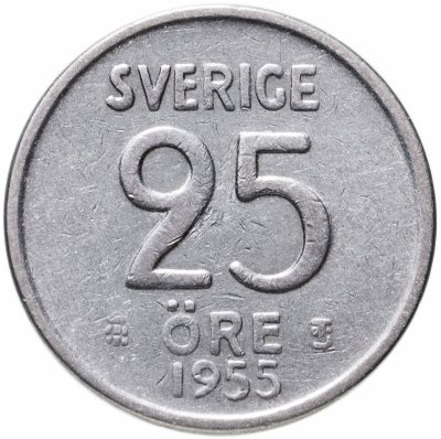 купить Швеция 25 эре (ore) 1955