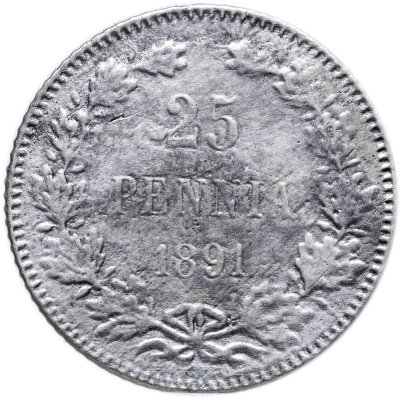 купить 25 пенни (pennia) 1891 L Российская Финляндия