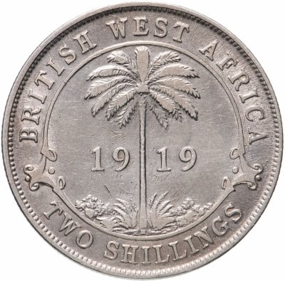 купить Британская Западная Африка 2 шиллинга (shillings) 1919