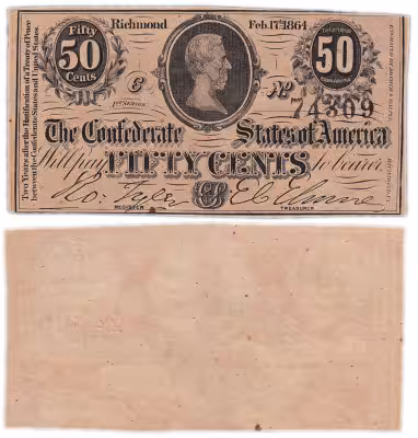 купить США, Конфедеративные Штаты Америки, Ричмонд 50 центов 1864
