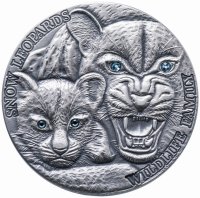 купить Остров Ниуэ 1 доллар 2015 "Семьи дикой природы - Снежный леопард", в футляре с сертификатом