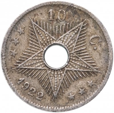 купить Бельгийское Конго 10 сантимов (centimes) 1922