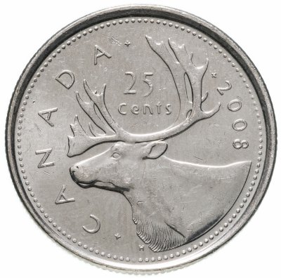 купить Канада 25 центов (cents) 2008